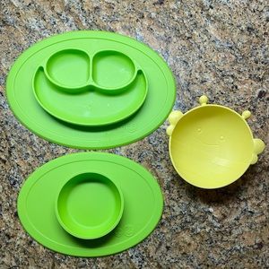 EZPZ Plate & Bowl Toddler Set in Lime Green